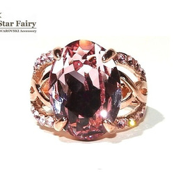 ☆ 新作 ☆ SWAROVSKI ライトローズ ジュエリーリング Ⅲ 2枚目の画像