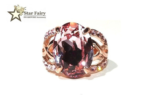 ☆ 新作 ☆ SWAROVSKI ライトローズ ジュエリーリング Ⅲ 2枚目の画像