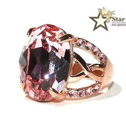 ☆ 新作 ☆ SWAROVSKI ライトローズ ジュエリーリング Ⅲ 3枚目の画像