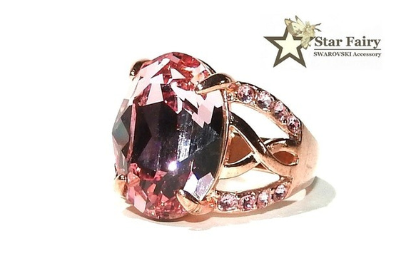 ☆ 新作 ☆ SWAROVSKI ライトローズ ジュエリーリング Ⅲ 3枚目の画像