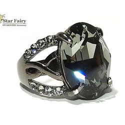 ☆ 新作 ☆ SWAROVSKI ブラックダイヤモンド ジュエリーリング Ⅲ 1枚目の画像