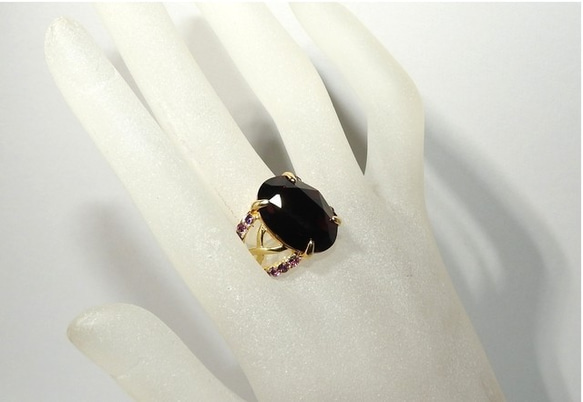 ☆ 新作 ☆ SWAROVSKI バーガンディ ジュエリーリング Ⅲ 5枚目の画像