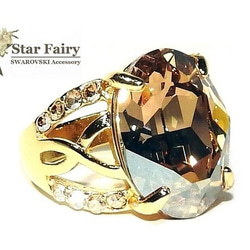 ☆ 新作 ☆ SWAROVSKI ゴールデンシャドー ジュエリーリング Ⅲ 1枚目の画像