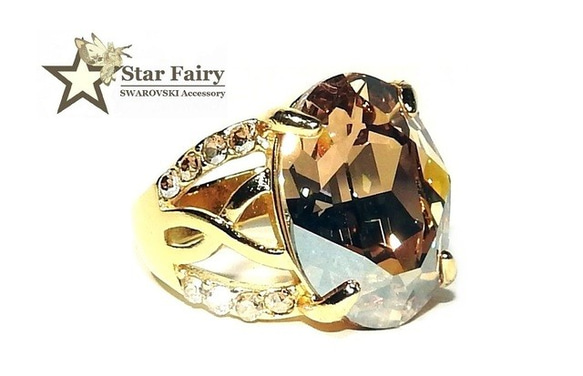☆ 新作 ☆ SWAROVSKI ゴールデンシャドー ジュエリーリング Ⅲ 1枚目の画像