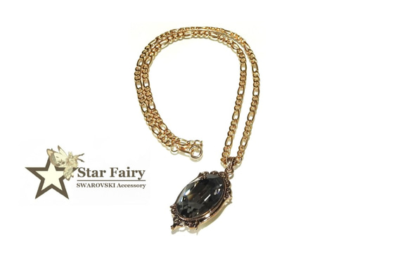 ☆新作☆ SSWAROVSKI 25mm ブラックダイヤモンドネックレス 1枚目の画像