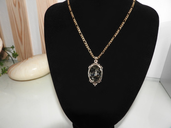 ☆新作☆ SSWAROVSKI 25mm ブラックダイヤモンドネックレス 4枚目の画像