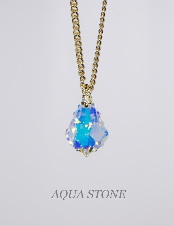 SWAROVSKI 22mm クリスタルAB ネックレス 2枚目の画像