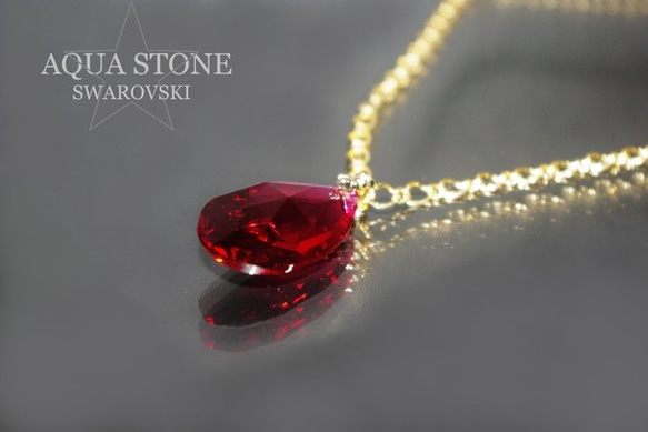 SWAROVSKI / ストラス　ボルドーネックレス 2枚目の画像
