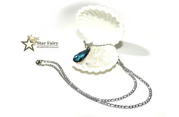 ☆ 新作 ☆ SWAROVSKI バミューダブルー ネックレス 2枚目の画像