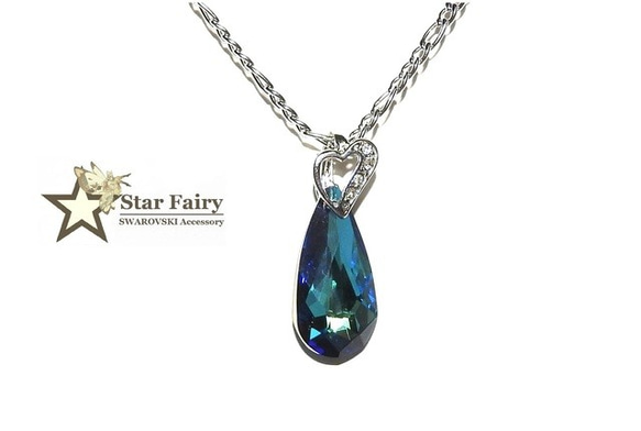☆ 新作 ☆ SWAROVSKI バミューダブルー ネックレス 3枚目の画像