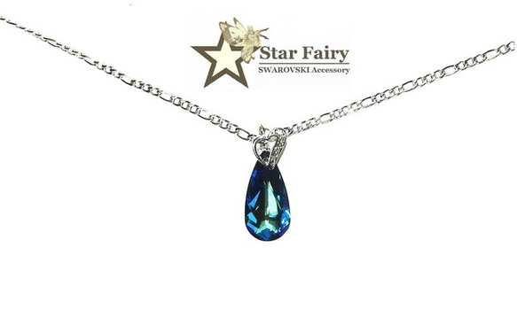 ☆ 新作 ☆ SWAROVSKI バミューダブルー ネックレス 4枚目の画像