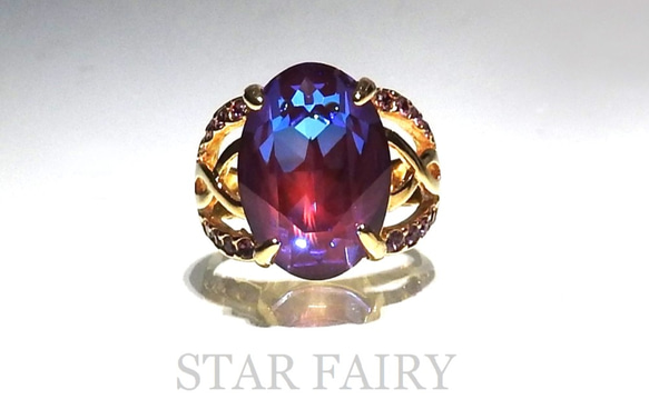 ☆ 新作 ☆ SWAROVSKI バーガンディーディライト ジュエリーリング Ⅲ 2枚目の画像