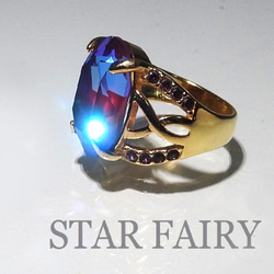 ☆ 新作 ☆ SWAROVSKI バーガンディーディライト ジュエリーリング Ⅲ 3枚目の画像