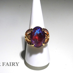 ☆ 新作 ☆ SWAROVSKI バーガンディーディライト ジュエリーリング Ⅲ 5枚目の画像