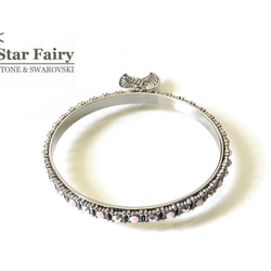 ☆ 新作 ☆ SWAROVSKI ローズアラバスター / クリスタルAB バングルブレスレット（6mm幅） 4枚目の画像