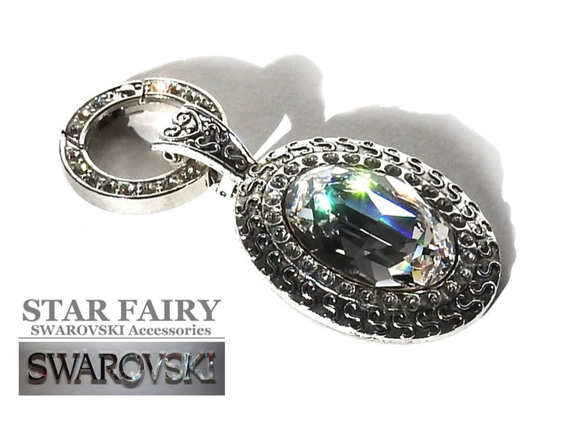 ☆ 新作 ☆ 25mm×18mm SWAROVSKI クリスタル 四つ編みレッドブラウン本革チョーカー 5枚目の画像