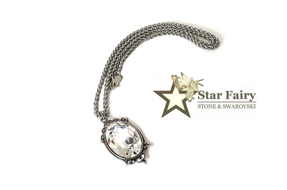 ☆ 新作 ☆ 25mm ×18mm スワロ クリスタル ペンントトップ / ネックレス 6枚目の画像
