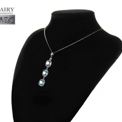 ☆ 新作 ☆ SWAROVSKI アクアマリン スクエア3連 ネックレス 6枚目の画像