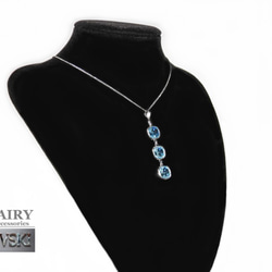 ☆ 新作 ☆ SWAROVSKI アクアマリン スクエア3連 ネックレス 8枚目の画像