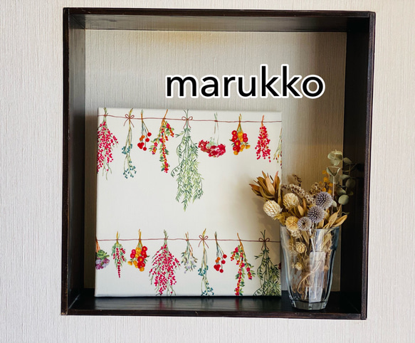 ドライフラワー ファブリックパネル 25×25 ウォールステッカー