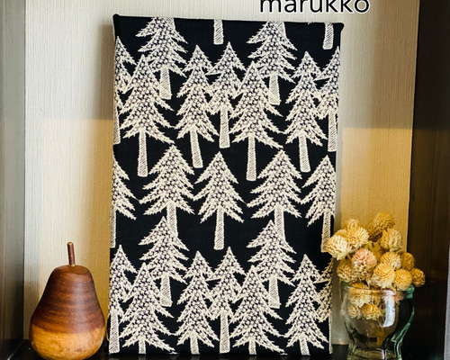 No.853.M♡☆北欧の森☆ファブリックパネル　１枚 北欧 木製ファブリックパネルNo.54＊北欧の森ブルー＊ - メルカリ