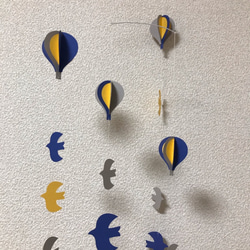 花と鳥と気球のモビール(BU) 4枚目の画像