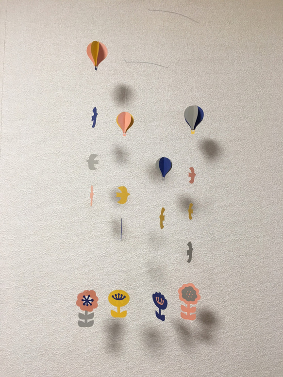 花と鳥と気球のモビール(OR) 6枚目の画像