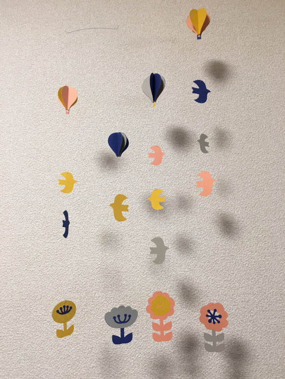 花と鳥と気球のモビール(OR) 7枚目の画像