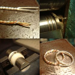 スリーカラーリング（シルバー、真鍮、銅）3本縒り線 3枚目の画像