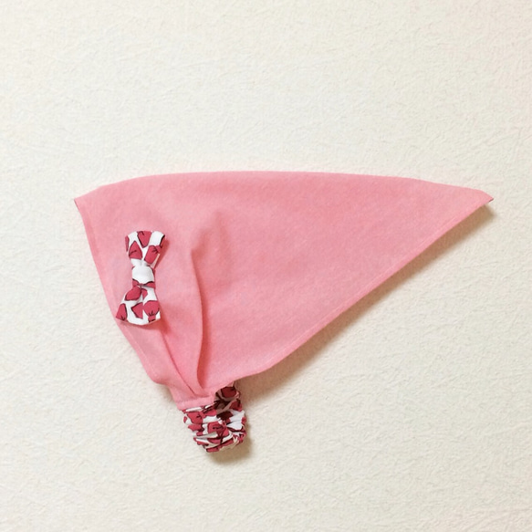 三角巾付き Kids Apron  ribbon pink A 5枚目の画像