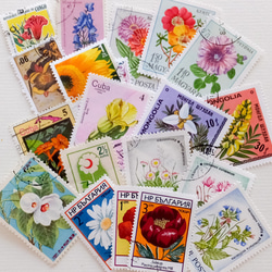 花の切手　60枚　外国切手　 1枚目の画像