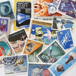 ＜SALE>宇宙関係の切手　40枚　外国切手　 1枚目の画像