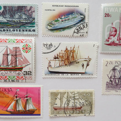 ＜SALE>船の切手　30枚　外国切手　 2枚目の画像