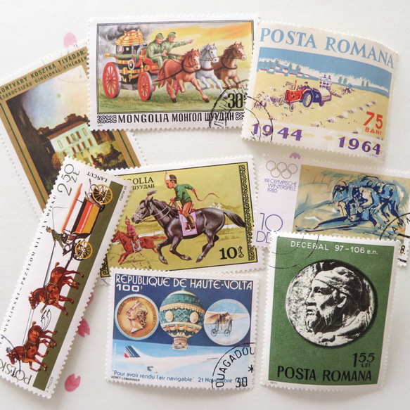 外国切手(中サイズ)　60枚　デザイン色々　 2枚目の画像