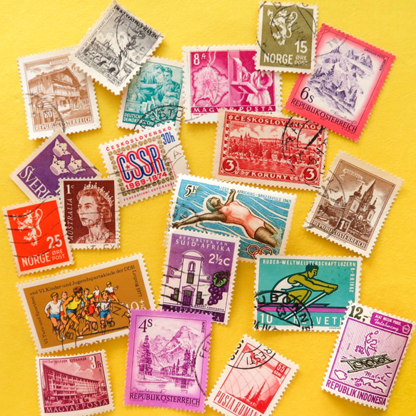 外国切手(小サイズ)　60枚　デザイン色々　 1枚目の画像