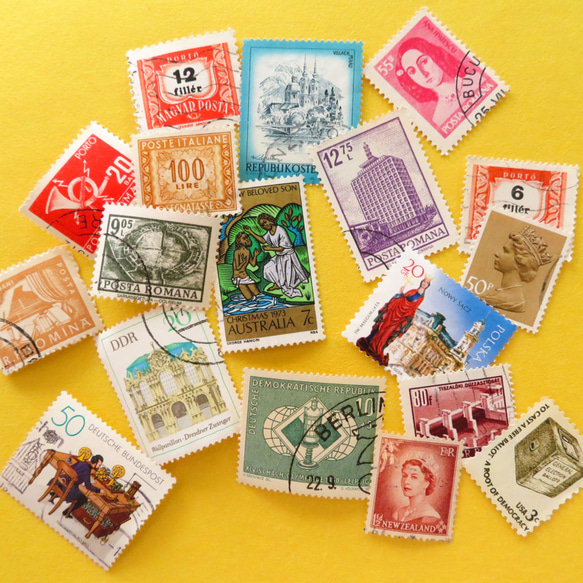 外国切手(小サイズ)　60枚　デザイン色々　 2枚目の画像