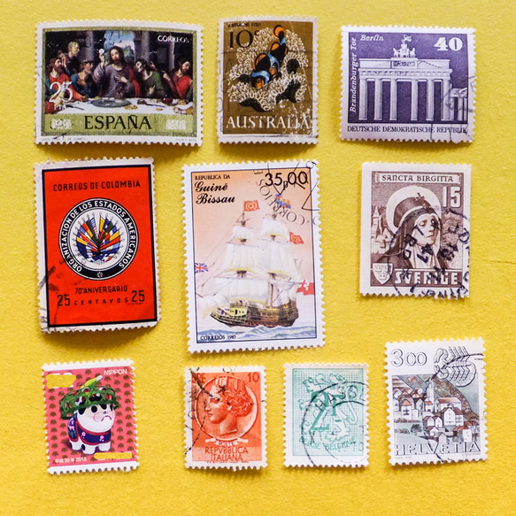 外国切手(小サイズ)　60枚　デザイン色々　 4枚目の画像