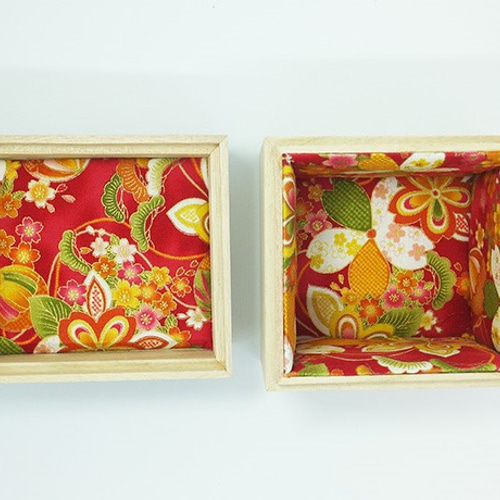 和柄小箱 和風花柄1 桐小物入れ フリーボックス・小物入れ mani-craft