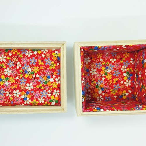 和柄小箱 和風小花柄 桐小物入れ フリーボックス・小物入れ mani