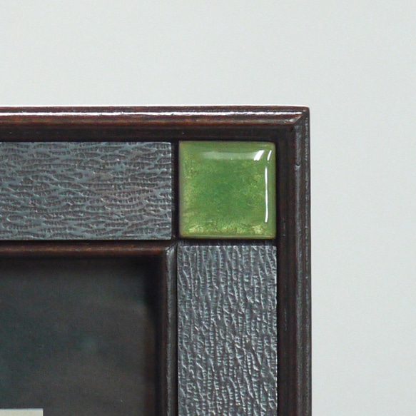 七宝焼　フレーム（紅茶と緑） 3枚目の画像