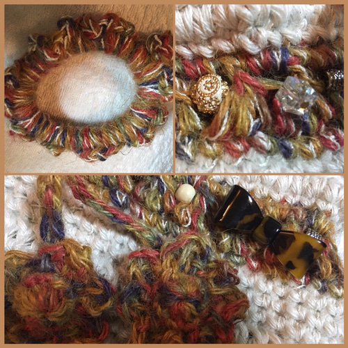 おしゃれな手編みバック＆小物いれ＆おまけ かごバッグ てび  