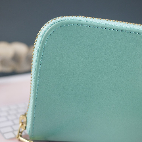 ティファニーブルー。本革ショートクリップ/ウォレット/財布/小銭入れ