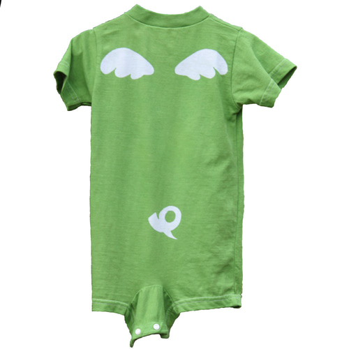 黄緑の袖のロンパース