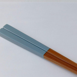 竹・自然塗料箸　やさしい色シリーズ  06-22  ソーダ 1枚目の画像