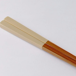 竹・自然塗料箸　やさしい色シリーズ  06-22  バニラ 1枚目の画像