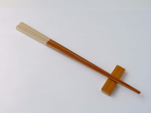 竹・自然塗料箸　やさしい色シリーズ  06-22  バニラ 2枚目の画像