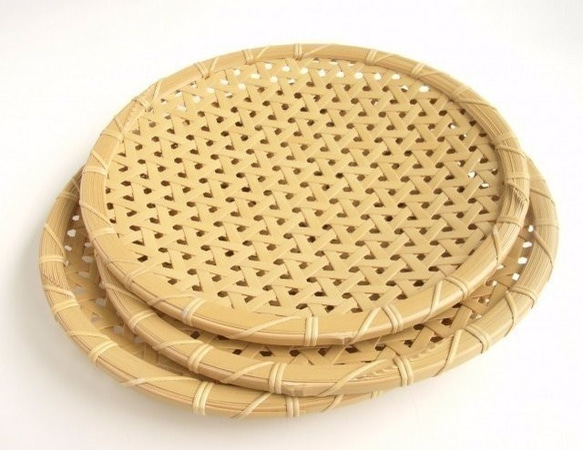 竹製・盛り皿　 亀甲　30cm　C-09 2枚目の画像