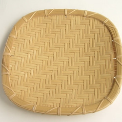 竹製・盛り皿　 二本あじろ　24cm（縦・横幅）　　C-05 1枚目の画像