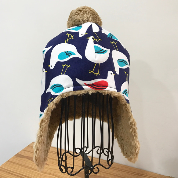 [Alissa's Handmade] 藍色大水鳥護耳飛行帽 第1張的照片