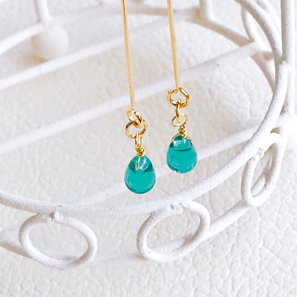 送料無料☆ティアドロップピアス♪樹脂ノンホールピアスに変更可♪ 2枚目の画像